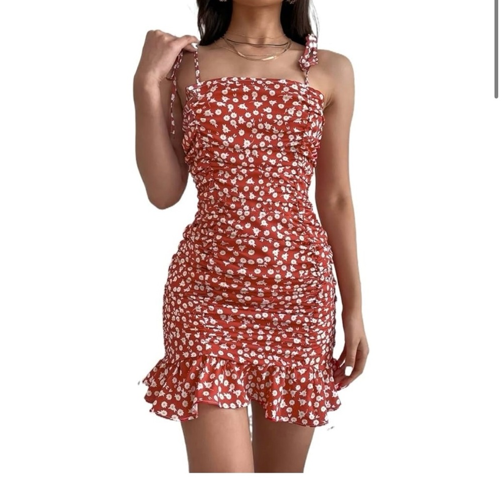 Floral Red Dress